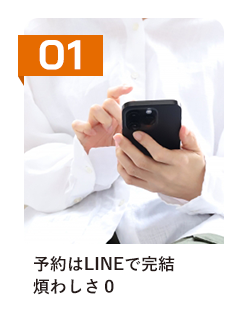 目のリラクゼーションサロンのLINEでの予約手順。