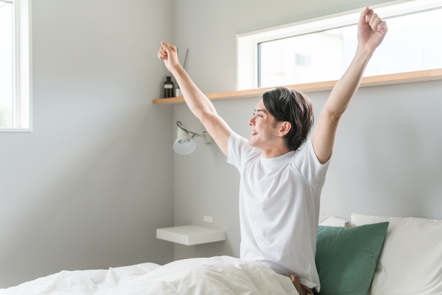 眼精疲労の悩みが改善された男性